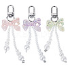 6Pcs 3 Colors ABS Plastic Imitation Pearl Pendant Decorations AJEW-TA0002-30-1