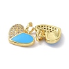 Eco-Friendly Brass Micro Pave Clear Cubic Zirconia Enamel Pendants ZIRC-C021-45G-02-2