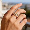 Brass Enamel Cuff Open Rings KK-E807-01G-1