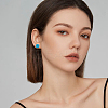 12Pcs 2 Colors 925 Sterling Silver Flat Pad Stud Earring Findings STER-DC0001-62A-6