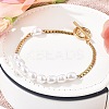 304 Stainless Steel Boston Link Chains Bracelets for Women BJEW-C089-10G-2