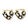 Rack Plating Brass Enamel Hoop Earrings EJEW-B062-11G-04-1