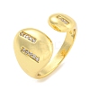 Brass Micro Pave Clear Cubic Zirconia Open Cuff Ring for Women RJEW-M173-02A-G-1