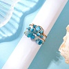 3Pcs Natural Mixed Stone Bead Finger Ring RJEW-JR00855-6