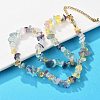 Natural Fluorite Chips Beaded Necklace NJEW-FZ00004-08-2