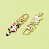 Cat Alloy Enamel Pendant Decorations HJEW-FZ00010-4