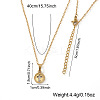 306 Stainless Steel Hollow Cross Circular Pendant Necklaces for Women YU8879-4