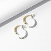 925 Sterling Silver Two Tone Teardrop Stud Earrings EJEW-H167-03GP-3