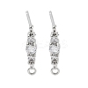 Brass Clear Cubic Zirconia Stud Earring Findings KK-A238-02C-P-1