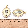 Brass with ABS Imitation Pearl Pendants KK-T070-16G-04-3