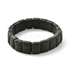 Rectangle Frosted Natural Lava Rock Bead Stretch Bracelets for Women Men BJEW-C097-03B-4