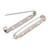 Iron Brooch Pin Back Safety Catch Bar Pins with 3 Holes IFIN-A171-04I-1