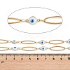 304 Stainless Steel Enamel Evil Eye & Horse Eye Link Chains CHS-K021-11G-04-3