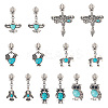 14Pcs 7 Styles Alloy & Synthetic Turquoise Zipper Sliders HJEW-TAC0101-1