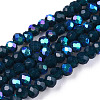 Electroplate Opaque Solid Color Glass Beads Strands EGLA-A034-P1mm-L07-1