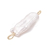 Natural Keshi Pearl Connector Charms PALLOY-JF04238-02-4