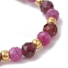 Natural Garnet Beaded Stretch Rings RJEW-JR00867-06-4