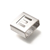 Letter Style 304 Stainless Steel Square Slide Charms STAS-L132-25E-2