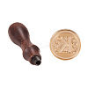 DIY Letter Scrapbook Brass Wax Seal Stamps and Wood Handle Sets AJEW-PH0010-K-1