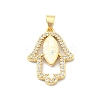 Brass Micro Pave Clear Cubic Zirconia Pendants KK-A221-07G-1