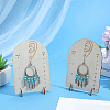 2 Sets Arch Shaped Boxwood Earrings Display Stands with Measuring Scale ODIS-SC0001-08-3