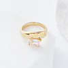 304 Stainless Steel Glass Finger Rings MD8256-1-2