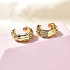 Brass Micro Pave Clear Cubic Zirconia Cuff Earrings EJEW-Z085-02G-2
