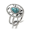 Oval with Teardrop 304 Stainless Steel Open Cuff Rings STAS-Z060-14P-3