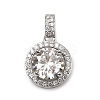 925 Sterling Silver Crystal Moissanite Rhinestone Flat Round Charms STER-D308-03P-1