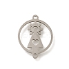 201 Stainless Steel Laser Cut Connector Charms STAS-R132-14P-1