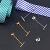 4Pcs 2 Colors Men's Brass Tie Tack Clutch with Chain KK-FH0007-42-3