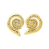 Brass Micro Pave Clear Cubic Zirconia Stud Earrings EJEW-H158-07B-G-4