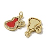 Brass Micro Pave Cubic Zirconia Pendants KK-H457-05G-01-2