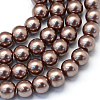 Baking Painted Pearlized Glass Pearl Round Bead Strands HY-Q003-4mm-78-1