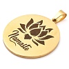 304 Stainless Steel Pendants LS-STAS-R134-01G-02-2
