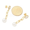 304 Stainless Steel Flower Dangle Stud Earrings EJEW-C096-54G-3