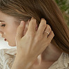 1Pc Brass Micro Pave Clear Cubic Zirconia Open Cuff Rings for Women RJEW-LP0002-37G-1