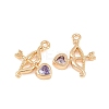 Brass Pave Cubic Zirconia Pendants KK-L261-18G-01-2
