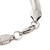304 Stainless Steel Flat Snake Chain Bracelets for Women BJEW-G711-06GP-3