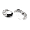 Brass Micro Pave Clear Cubic Zirconia Hoop Earrings for Women LS-EJEW-S234-07P-01-2