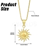 304 Stainless Steel Sun Pendant Box Chain Necklaces for Women Men NJEW-YW00002-01-3