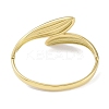 304 Stainless Steel Rhinestone Leaf Hinged Bangles for Women BJEW-C071-13G-01-3