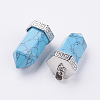 Natural/Synthetic Mixed Stone Pointed Pendants G-E442-03-3