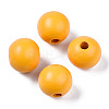 Painted Natural Wood Beads WOOD-A018-16mm-17-1