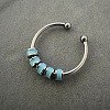 304 Stainless Steel Enamel Disc Beaded Adjustable Open Rings FS-WGAD8B0-04-1