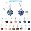 15Pcs Heart Natural & Synthetic Mixed Stone Pendant Decorations HJEW-YW00170-3
