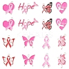 16Pcs 8 Styles Breast Cancer Pink Awareness Ribbon Theme Alloy Enamel Pendants ENAM-YW0006-40-1