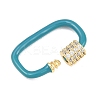 Oval Brass Micro Pave Clear Cubic Zirconia Screw Carabiner Clasps KK-B167-01B-03G-2