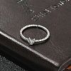 Heart Clear Cubic Zirconia Cuff Rings RJEW-G337-14G-3