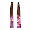 Transparent Resin & Walnut Wood Big Pendants RESI-N039-68F-3